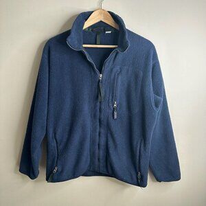 Vintage Patagonia Synchilla Jacket Deep Pile Fleece Womens M Navy Blue Made USA